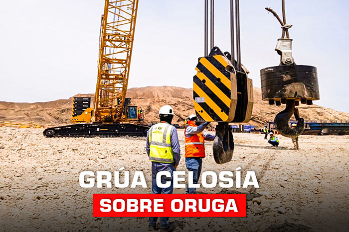 curso de grua celosia sobre oruga