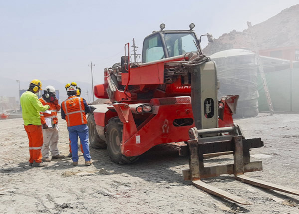 pre operacion del curso de Telehandler